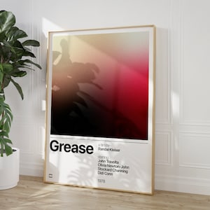 Grease Movie Poster: Minimalist Gradient Film Print (Digital Download)