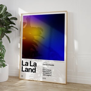 La La Land Poster, La La Land Movie Poster, Ryan Gosling, Emma Stone, Romance Movie, Gradient Wall Art, Film Poster, Digital Movie Poster