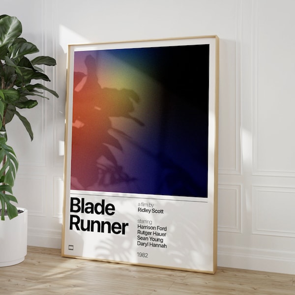 Blade Runner, Blade Runner Movie Poster, Film Print, Gradient Aura Wall Art, Minimalist Film Poster, Digital Movie Poster