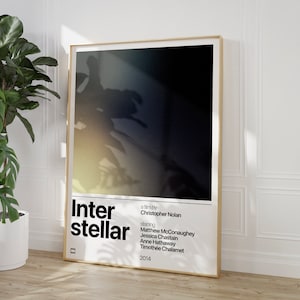 Interstellar, Interstellar Poster, Christopher Nolan, Birthday Gift, Space Movie, Gradient Film Wall Art, Movie Poster Digital