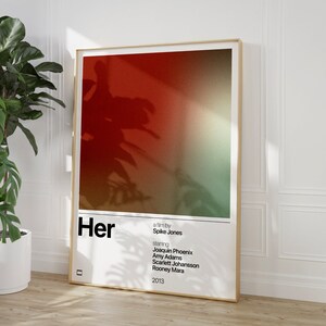Her, Her Movie Poster, Spike Jonze, Joaquin Phoenix, Gradient Wall Art, Film Poster, Digital Movie Poster