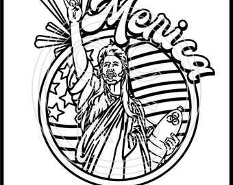 Dirty Joe Merica Outline Only PNG