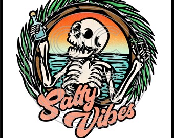 Salty Vibes Color PNG