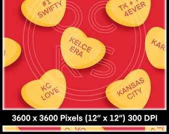 Kansas City Valentine Gelbe Herzen Musterdesign JPEG