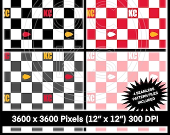 KC Checkered w/ Arrowheads Seamless Pattern Bundle 1 (Coordinating PNG bundle available but not included)