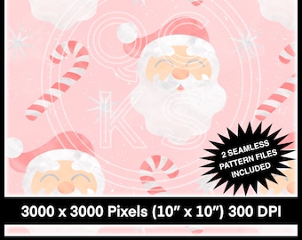 Weihnachten Aquarell Santa Rosa Nahtloses Muster w / Coordinating Watercolor Solid Seamless Pattern