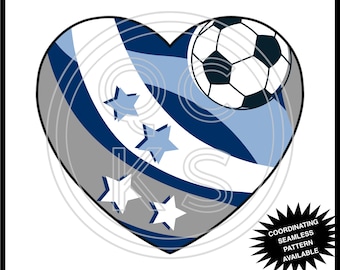 Kansas City Men's Soccer Heart 1 PNG (patrón coordinado sin costuras disponible pero no incluido)