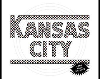 Kansas City Checkered w/ Arrowheads PNG Bundle 1 (Coordinating seamless pattern bundle available but not included)
