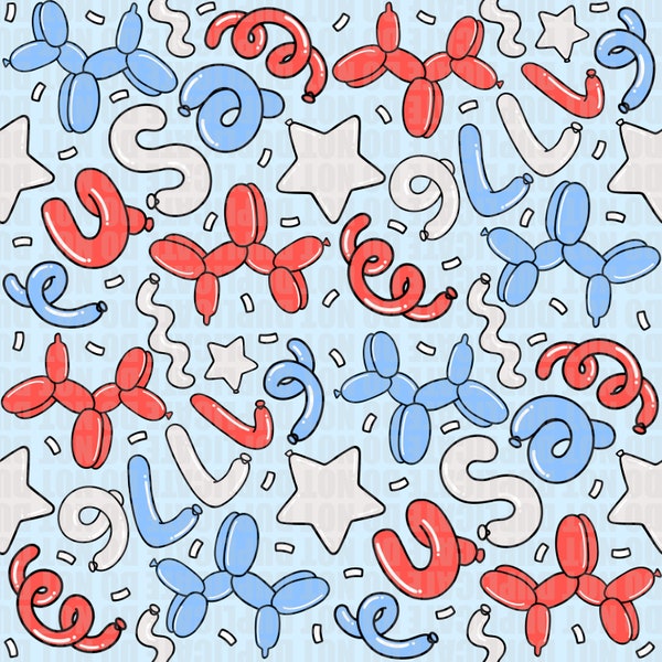 Party in the USA Seamless Pattern Light Blue