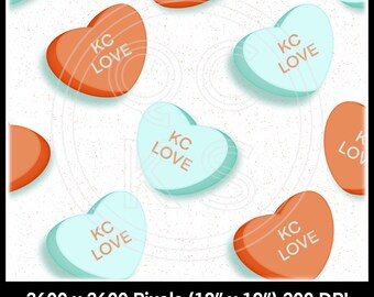 KC Love Conversation Herzen Nahtloses Muster JPEG