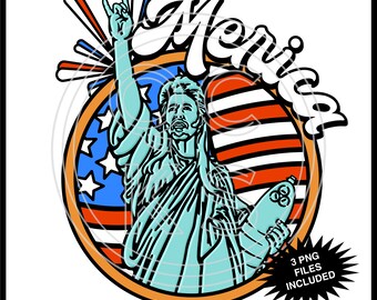 Dirty Joe Merica Color PNG (coördinerende naadloze patronen beschikbaar, maar niet inbegrepen)