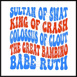 Babe Ruth Retro Wave PNG