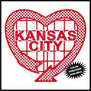 Kansas City Love Red Marquee Outline Only PNG