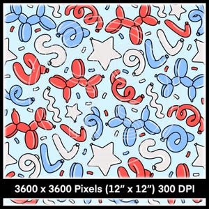 Party in the USA Seamless Pattern Light Blue