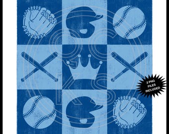 KC Baseball Distressed Grid zweifarbige PNG
