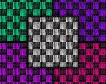 Grunge Checkered Halloween Seamless Pattern Bundle 2