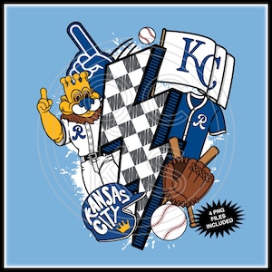 Rayo a cuadros de béisbol de Kansas City (PNG)