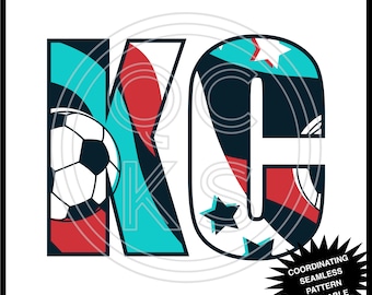 Kansas City Soccer 1 PNG (Coordinating seamless pattern available but not included)