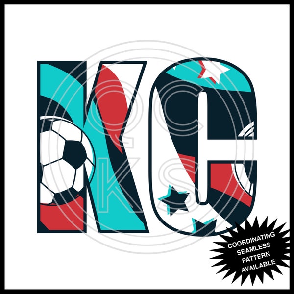 Kansas City Soccer 1 PNG (Coordinating seamless pattern available but not included)