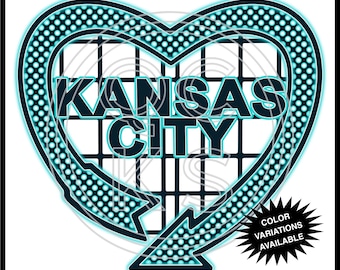 Kansas City Soccer Love Teal & Navy Marquee 2 PNG