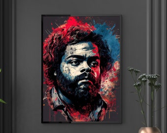 Mann Portrait Graffiti Stil, Poster, Digitaldruck, Wandkunst