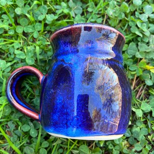 Handmade bright colored blue/red ombre Coffee Mug