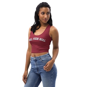 Alabama Roll Tide Roll Summer time Crimson Crop Top - NEW for this Season!