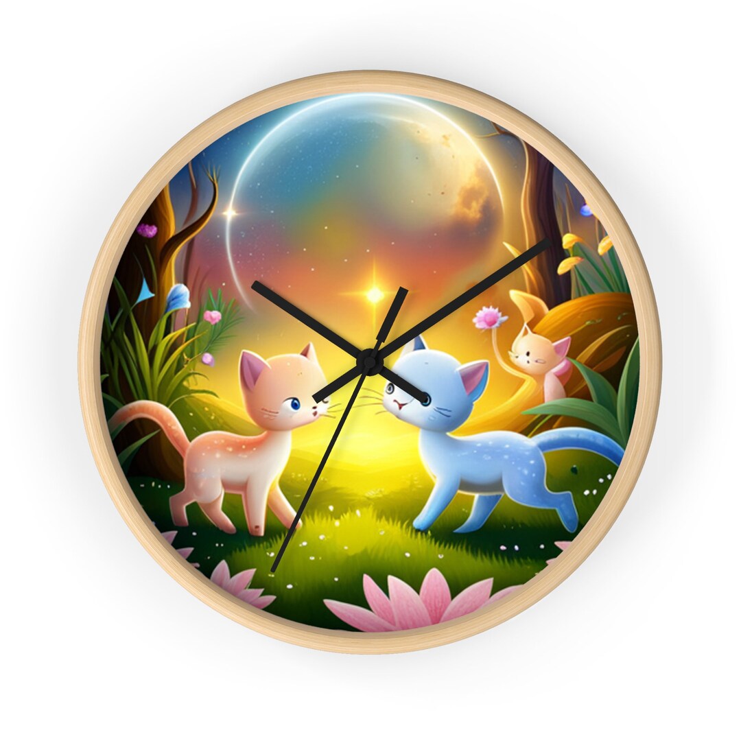 Kitty Cats Wall Clock Etsy