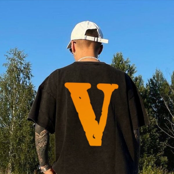 Orange VIone Streetwear V T-Shirt | 2024 Limited Edition | Various Colors & Comfortable Cotton Blend, Men's and Women's Sizes