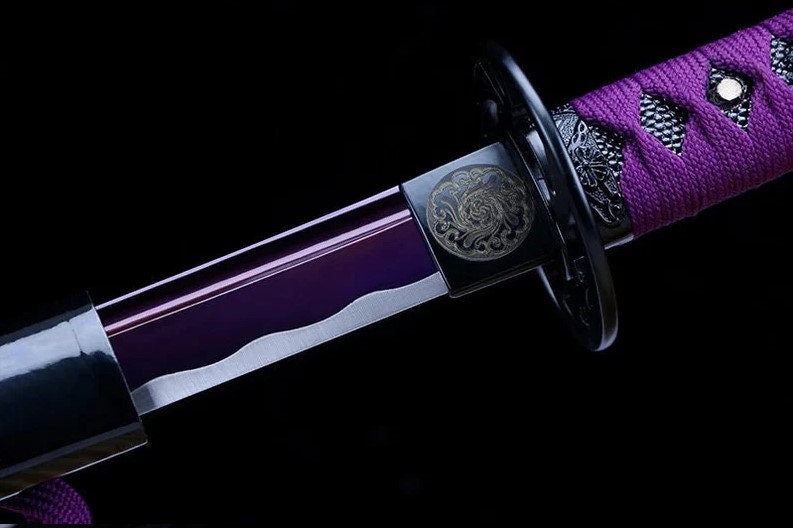 Deep Purple Color Handmade Katana 1045 High Carbon Steel Sharp