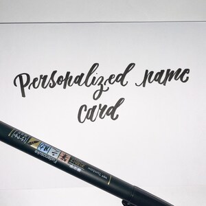 Tarjeta de nombre personalizada escrita a mano