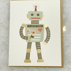 Tarjetas manuscritas "Te amo, robot" de Rifle Paper Co.