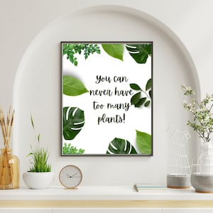 Living Room Wall Art, Home Decor Gift, Houseplant Paintings, Leaf Prints, Gallery Wall Art, Botanical Print