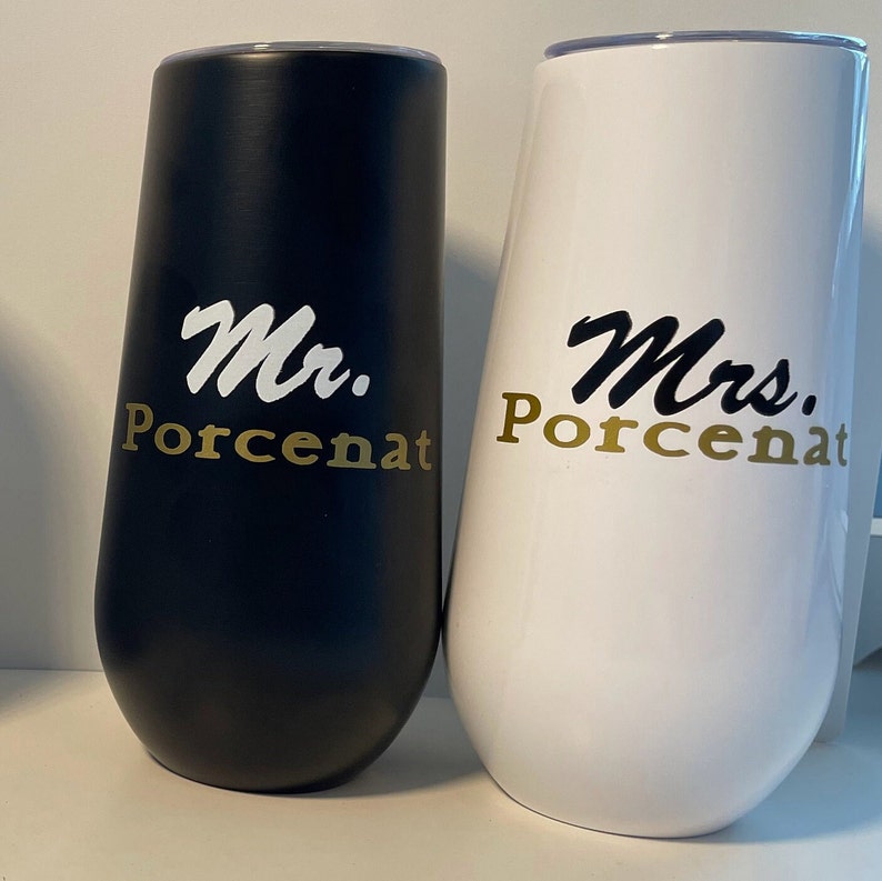 Mr. & Mrs. Ceramic Mug Set - Ergonomic Handle, 15oz, Microwave & Dishwasher Safe Wedding Gift