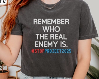 Stop Project 2025, Protest Shirt, Political Merch, Anti Fascism, Anti Trump Shirts, Pro Democracy, Social Justice, Democrat, Comfort Colors