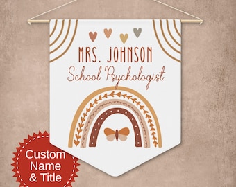 Custom School Psychologist Office Decor, Boho Wall Tapestry for Therapy Office, Personalized Counselor Wall Art, ABA Office, Social Worker