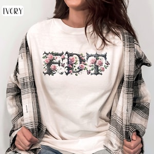 FDT Shirt, Floral Anti Trump Shirt, No Kings, Pro Democracy, Political Shirts, Social Justice, Democrat, Comfort Colors