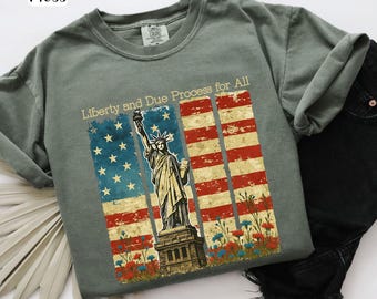 Vintage Due Process Shirt, Anti Trump Shirt, Anti-Fascism, Protest Tee, Resist, Pro Democracy, Social Justice, Human Rights, Comfort Colors