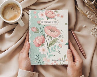 Personalized Vintage Floral Journal for Daily Writing, Custom Notebook Keepsake Gift for Her
