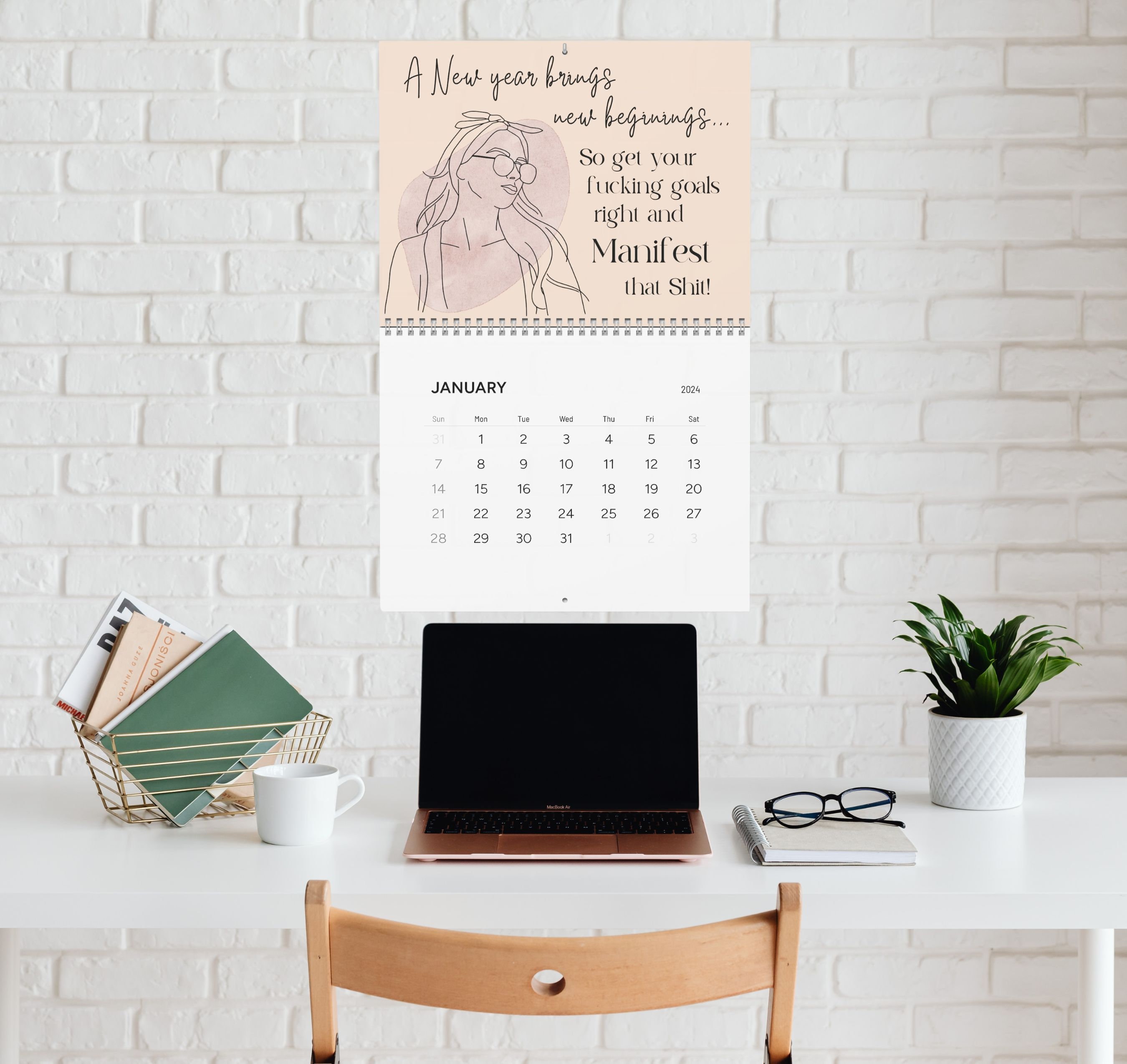 2024 Sweary Motivational Wall Calendar for Badass Women, Feminist