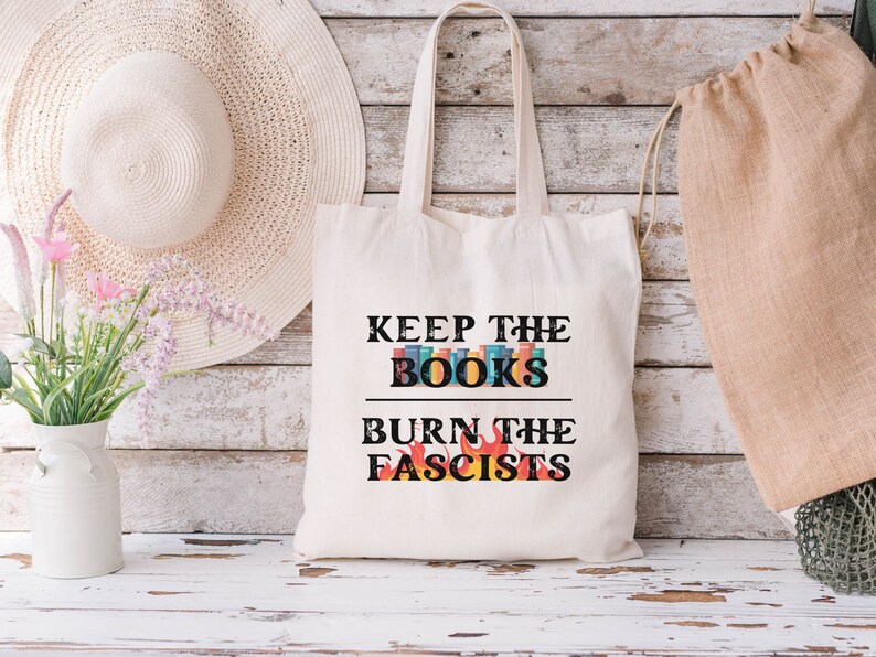 Read Banned Books Tote Bag, Save the Books, I'm with the Banned Tote, Book Lover Tote Bag, Social Justice Gift, Literary Tote Bag image 2