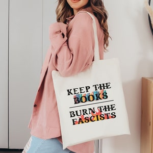 Read Banned Books Tote Bag, Save the Books, I'm with the Banned Tote, Book Lover Tote Bag, Social Justice Gift, Literary Tote Bag image 3