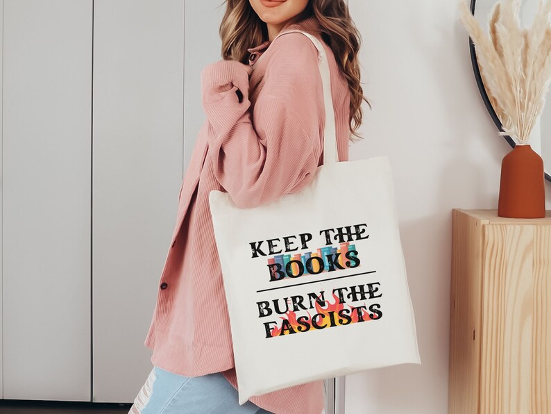 Read Banned Books Tote Bag, Save the Books, I'm with the Banned Tote, Book Lover Tote Bag, Social Justice Gift, Literary Tote Bag image 3