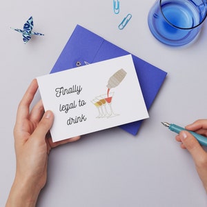 Funny 21st Birthday Card - Celebrating the Legal Drinking Age - Foldable - Instant Download - 5x7 - PDF