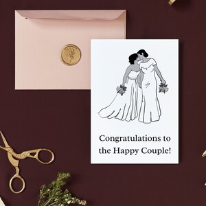 Cartão de casamento para impressão - Duas noivas - Parabéns de casamento LGBTQ + - Download instantâneo - Amor é amor, presente de casamento para ela