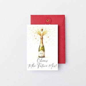 Ein Hoch auf die zukünftige Mrs! Brautpartygeschenk, Elegante Champagner Feier Karte für Braut-zu-Be, für Sie, druckbare Karte, sofort-Download