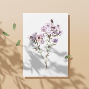 Cartão de felicitações para impressão, flor em aquarela, cartão de felicitações em branco, cartão de flores, 5x7, download instantâneo, PDF, presente para qualquer pessoa