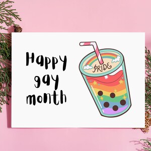 Lustige Karte - Happy Gay Month - Printable - Pride Karte - 13x18, PDF, Faltbar, Sofort Download