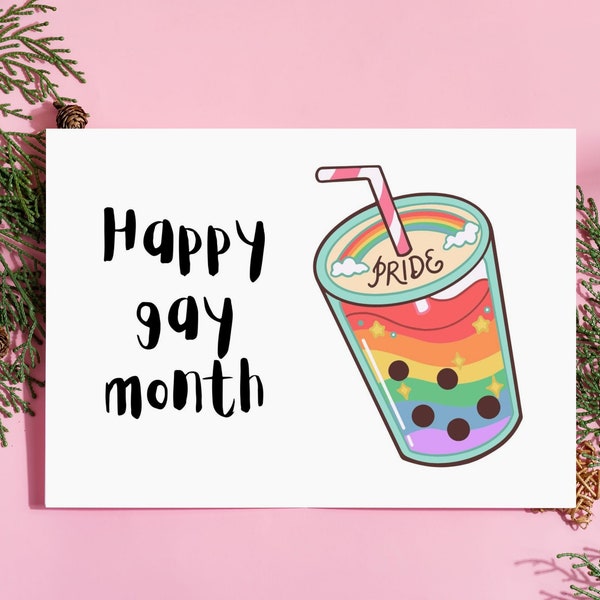 Happy Gay Month Card - Funny card - Printable - Pride card - 5x7 - PDF - Foldable - Instant download