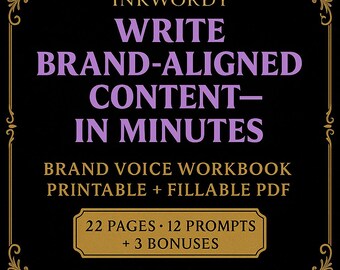 Manuale di Brand Voice in formato PDF / Suggerimenti per i contenuti AI per aziende, coach e social media / Kit di copywriting stampabile e compilabile